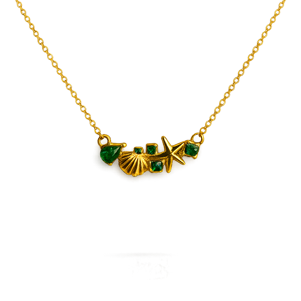 Emerald Charm Necklace