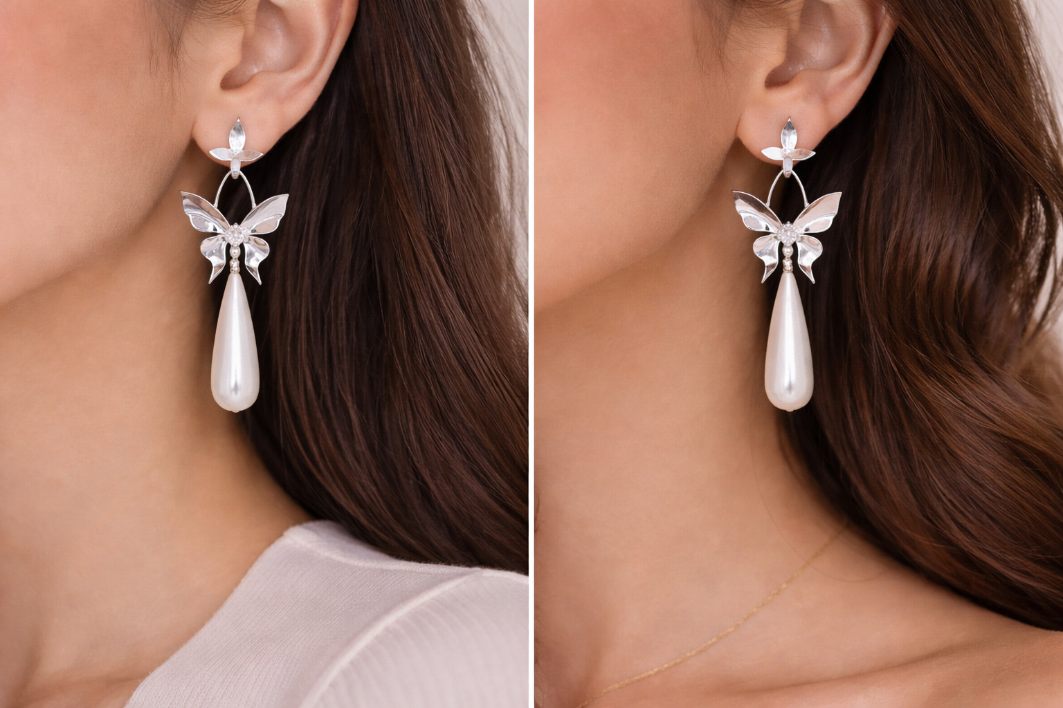 Silver Butterfly Drops