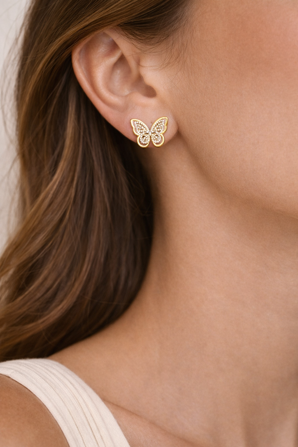 Crystal Butterfly Studs