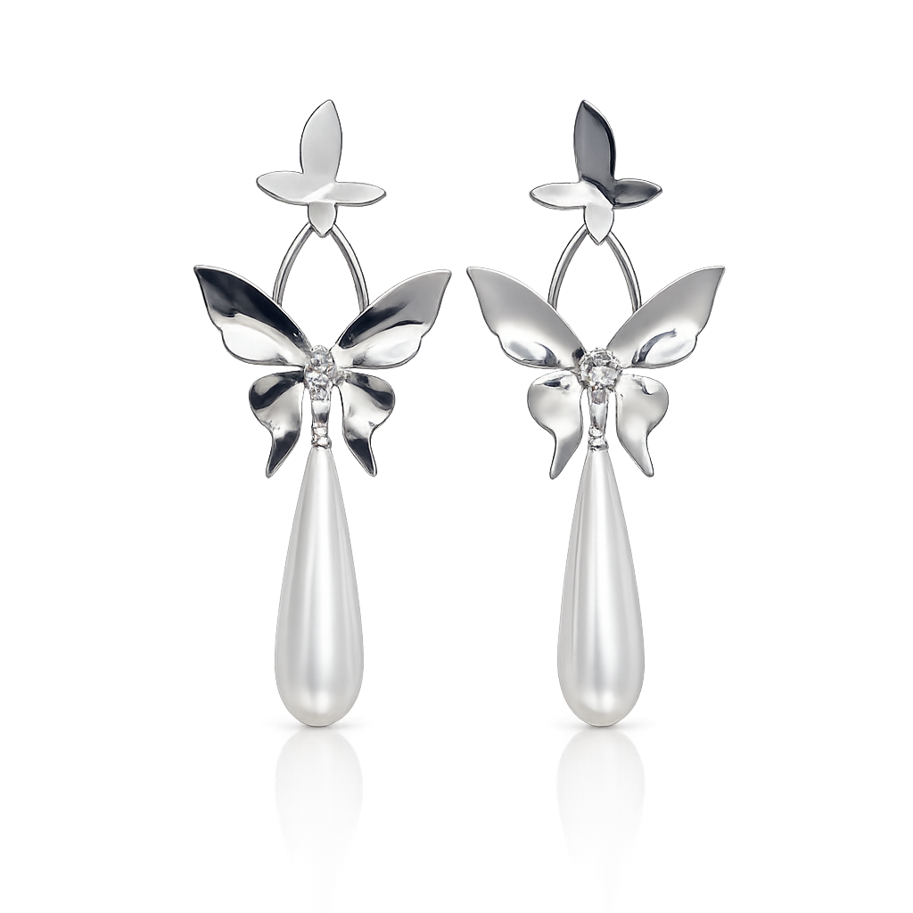 Silver Butterfly Drops