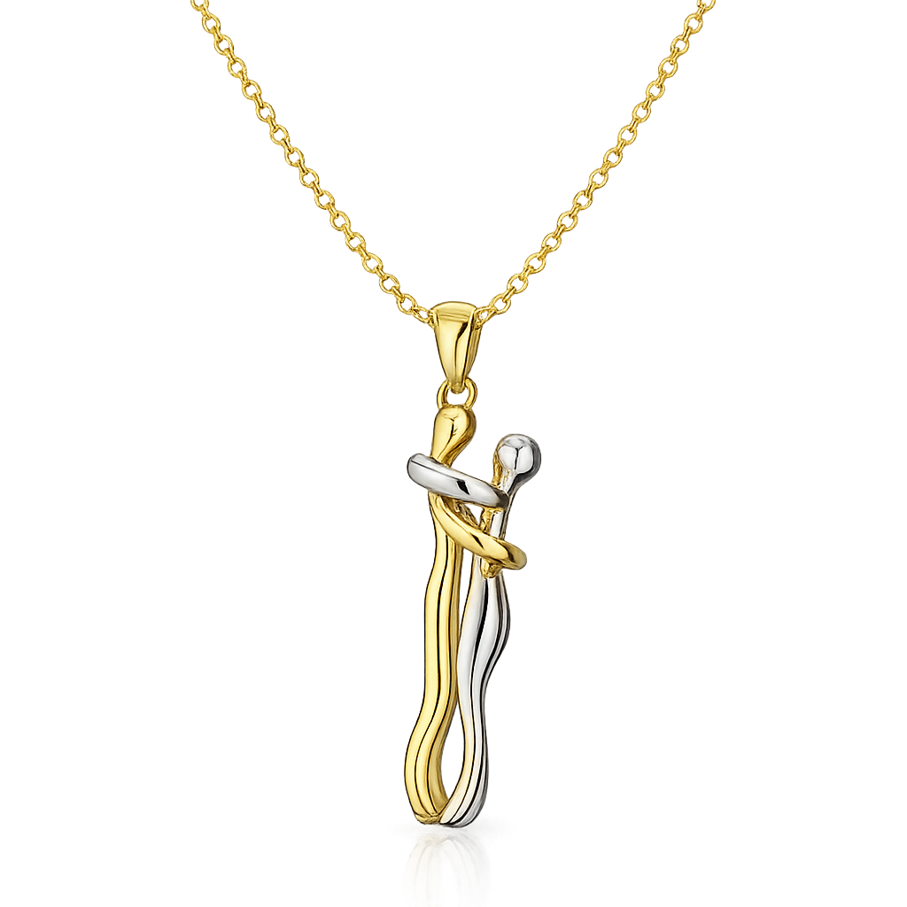 Embrace Bond Couple Pendant Necklac